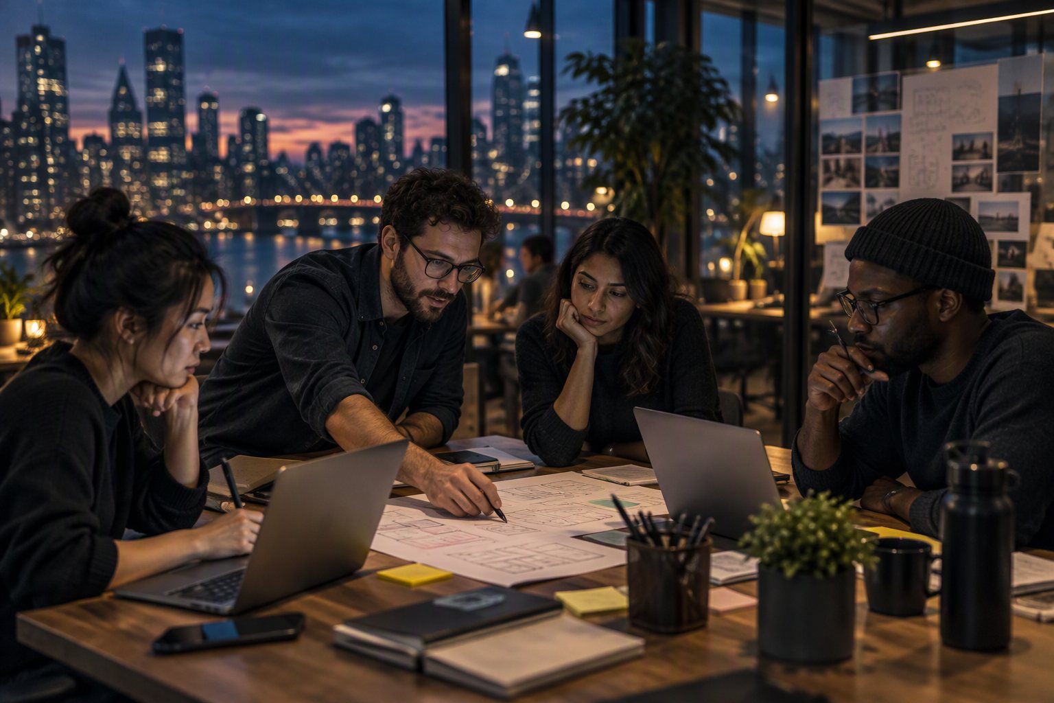 The DataEnabler team collaborating in the studio